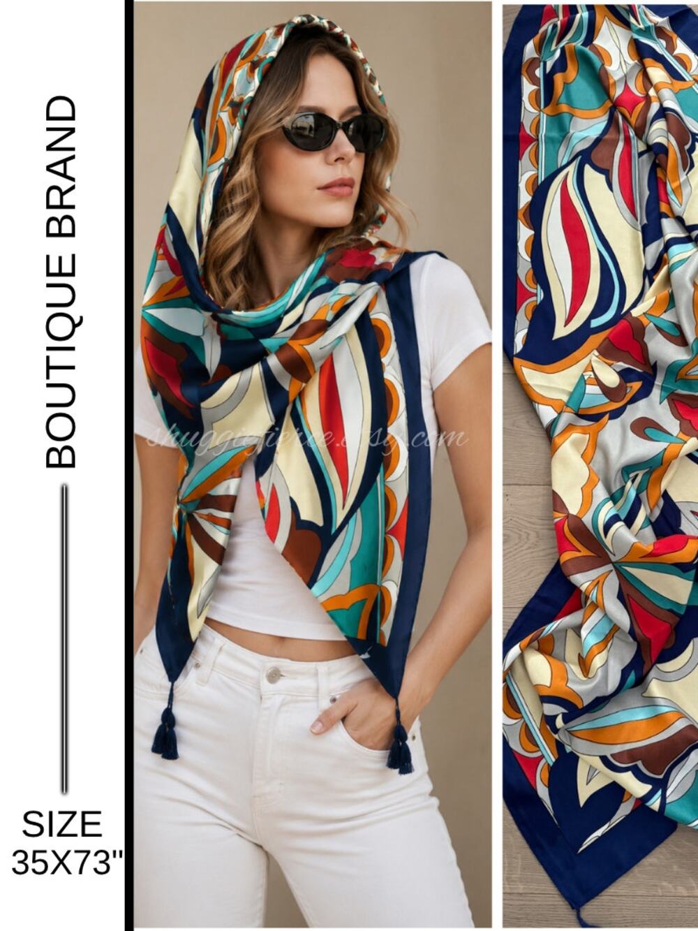 MSRP: $45 | ✨ NWT Oversized Retro Mod Shawl Scarf Furniture Throw 35” x 73” ✨